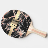 Zwarte & Roos Gold marble Gold Box, naam en monogr Tafeltennisbatje (Zijkant)