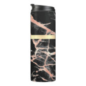 Zwarte & Roos Gold marble Gold Box, naam en monogr Thermosbeker (Geroteerd rechts)