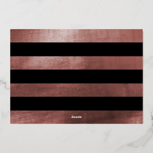 Zwarte & Roos Gold Script Enterprise Party Folie Uitnodiging (Achterkant)