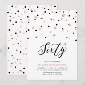 Zwarte & Roos Gold Simple 60-jarige zestigste verj Kaart (Voorkant / Achterkant)