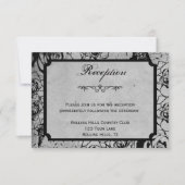 Zwarte Roos Gothic Lijst Weddenschap Kaart (Voorkant)