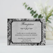 Zwarte Roos Gothic Lijst Weddenschap Kaart (Staand voorkant)