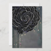 Zwarte Roos Gotische Droevige Elegante Handfasting Kaart (Achterkant)