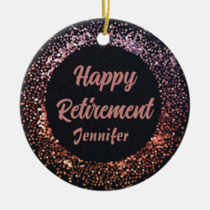 Zwarte Roos Goud Wij wensen je een ontspannen pens Keramisch Ornament