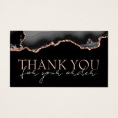 Zwarte roos gouden agate dank je creditcard visitekaartje (Voorkant)