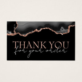 Zwarte roos gouden agate dank je creditcard visitekaartje