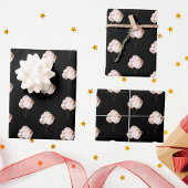 Zwarte roos gouden ballonnen voor verjaardag inpakpapier vel