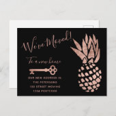 Zwarte roos gouden sleutelananas, bewegende aankon aankondigingskaart (Voorkant / Achterkant)