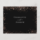 Zwarte roos gouden sparren voor bruingevirkel RSVP Flyer (Achterkant)