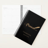 Zwarte roos gouden typografie 2026 planner (Display)