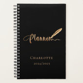 Zwarte roos gouden typografie 2026 planner (Voorkant)