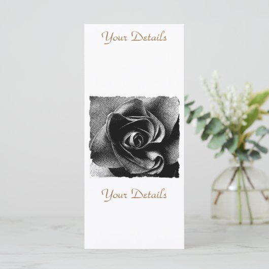 ZWARTE ROOS KAART (Staand voorkant)