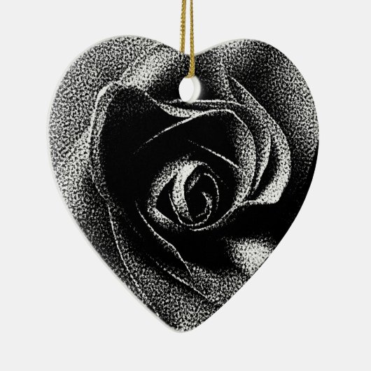 ZWARTE ROOS KERAMISCH ORNAMENT (Rechts)