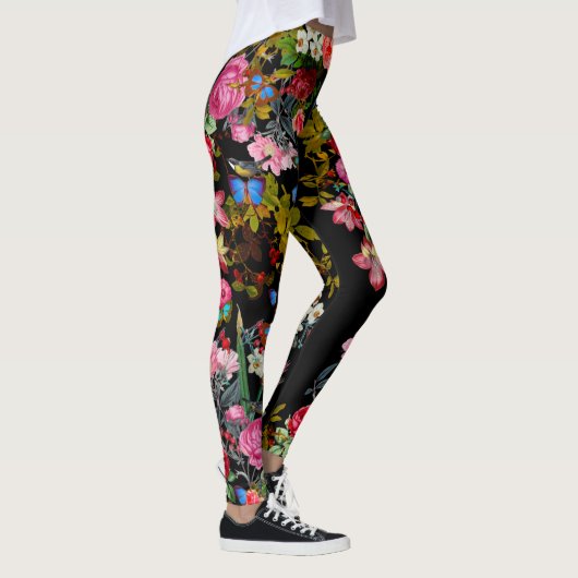 Zwarte  Roos Leggings (Rechts)