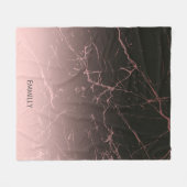 Zwarte Roos marmer Fleece Deken (Voorkant (Horizontaal))