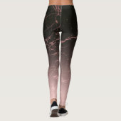 Zwarte Roos marmer Leggings (Achterkant)