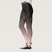 Zwarte Roos marmer Leggings (Links)