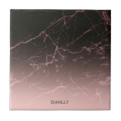 Zwarte Roos marmer Tegeltje (Voorkant)