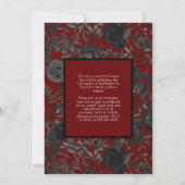 Zwarte Roos Maroon Gothic Afstuderen kondiging Kaart (Achterkant)