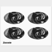ZWARTE ROOS OVALE STICKER (Vel)