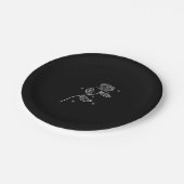 Zwarte Roos Papieren Bordje (Gekanteld)