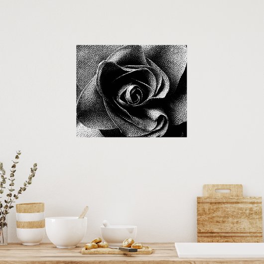 ZWARTE ROOS POSTER (Keuken)