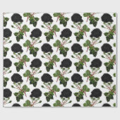 Zwarte Roos Print Cadeaupapier (Vlak)