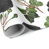 Zwarte Roos Print Cadeaupapier (Rol Hoek)