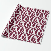 Zwarte Roos Rood Wit Patroon Cadeaupapier (Uitgerold)