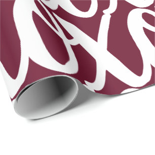 Zwarte Roos Rood Wit Patroon Cadeaupapier