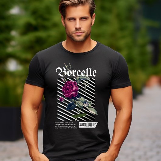 Zwarte Roos Streetslijtage esthetische T-shirt
