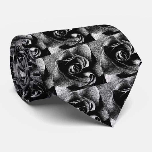 ZWARTE ROOS STROPDAS (Opgerold)