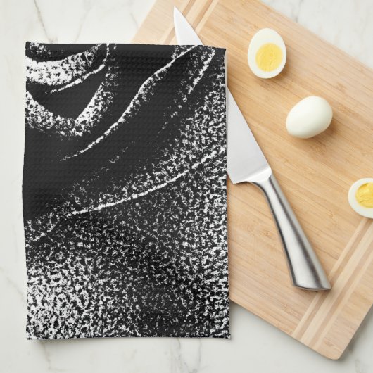 ZWARTE ROOS THEEDOEK (Quarter Fold)