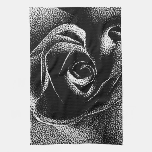 ZWARTE ROOS THEEDOEK (Verticaal)