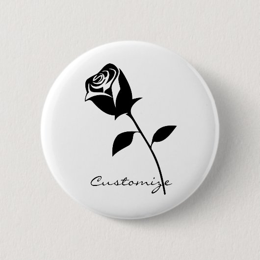 Zwarte Roos Valentijn Bloem Thunder_Cove Ronde Button 5,7 Cm (Voorkant)