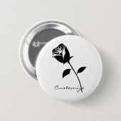 Zwarte Roos Valentijn Bloem Thunder_Cove Ronde Button 5,7 Cm (Voorkant /achterkant)