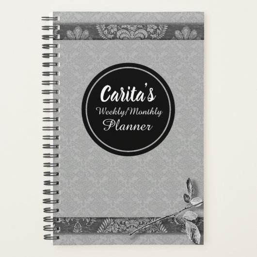 Zwarte Roos Wekelijks/Maandelijks Planner (Voorkant)
