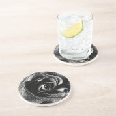 ZWARTE ROOS ZANDSTEEN ONDERZETTER (Zijkant)