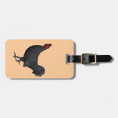 Zwarte rooster bagagelabel (Voorkant horizontaal)