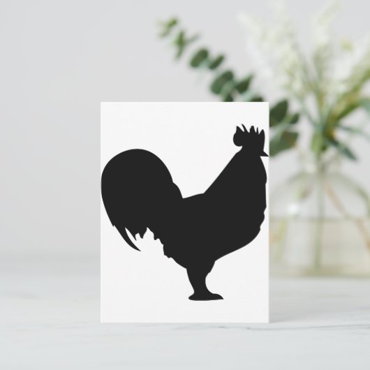 zwarte rooster briefkaart (Staand voorkant)