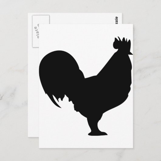 zwarte rooster briefkaart (Voorkant / Achterkant)