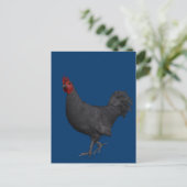 Zwarte rooster briefkaart (Staand voorkant)