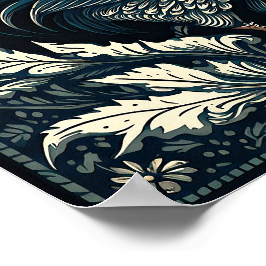 Zwarte rooster - die op het platteland leeft poster (Hoek)