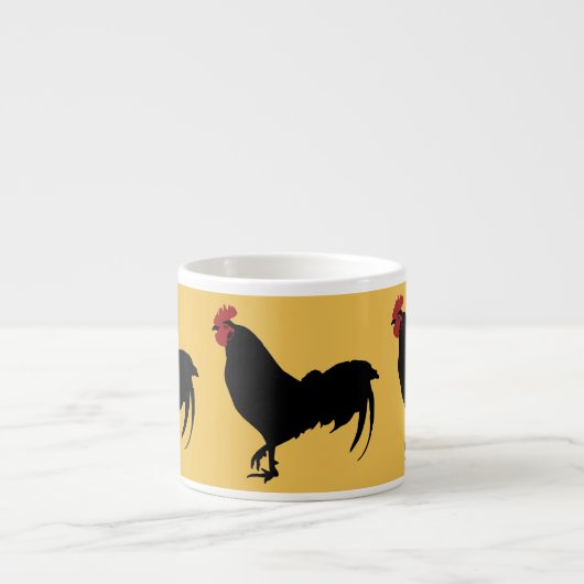 Zwarte Rooster Espresso Cup Espresso Kop (Voorkant)