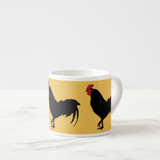 Zwarte Rooster Espresso Cup Espresso Kop (Voorkant rechts)