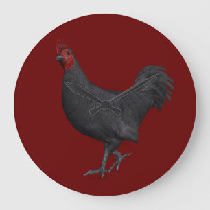 Zwarte rooster grote klok