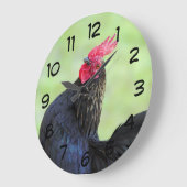 Zwarte rooster grote klok (Hoek)
