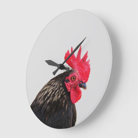 Zwarte rooster grote klok (Hoek)