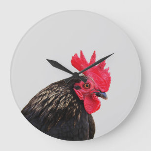 Zwarte rooster grote klok