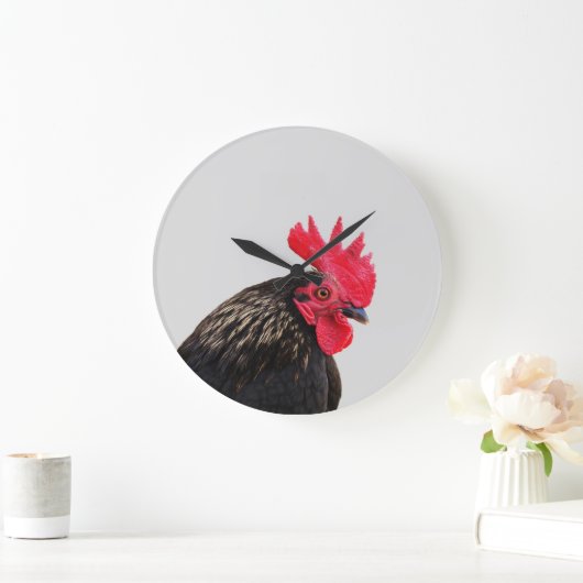 Zwarte rooster grote klok (Huis)
